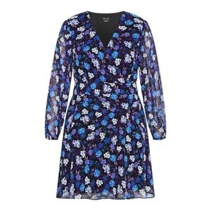 CITY CHIC Khloe Print Dress - Black Size XS(14W)